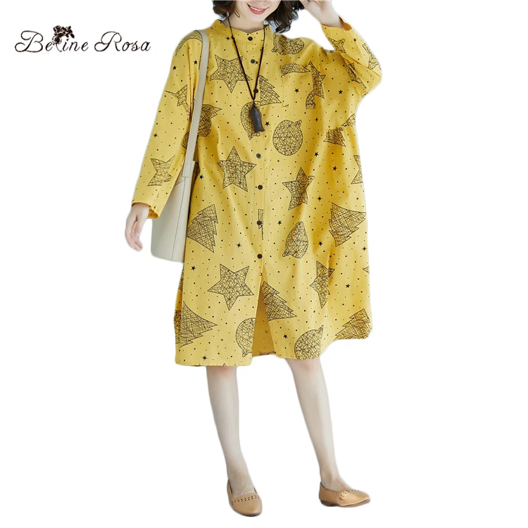 

BelineRosa Big Sizes Women Clothing European Casual Style Star Polka Dot Plus Size Blouse Fashion Women Clothes BSDM0162