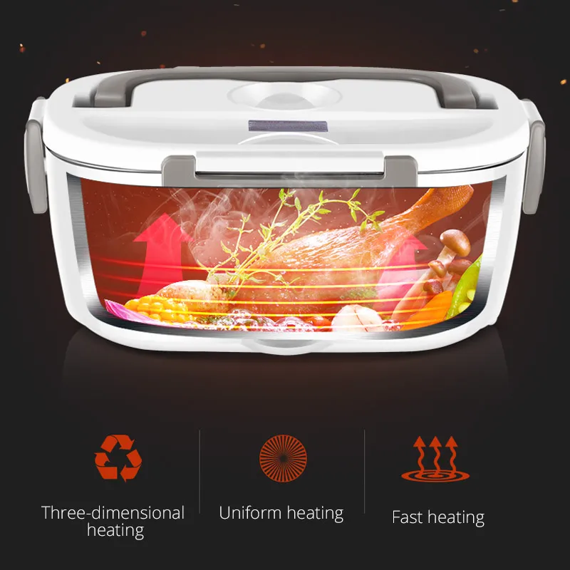 Ceny 220V EU Plug for Electric Food Heat plastikowy podgrzewany pojemnik na jedzenie gorące posiłki Lunch przenośny do szkolnego biura pudełko na drugie śniadanie z możliwością podgrzewania