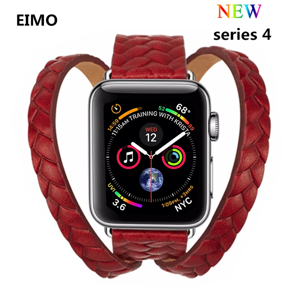 

Leather Strap For Apple watch Double Tour band 4 44mm 40mm correa aple watch 42 mm 38 mm Bracelet Wrist Watchband Iwatch 4 3 2 1