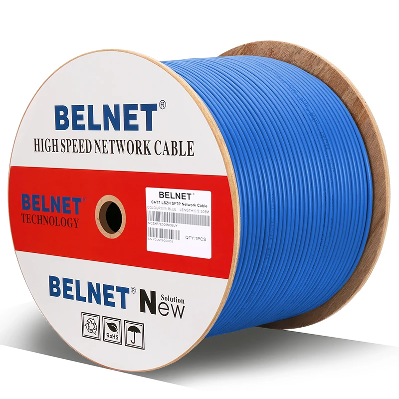 

BELNET Engineering CAT7 double shielded 10G network cable SFTP OFC pure copper twisted pair RJ45 box line Full HD Computer cable