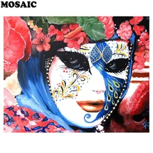 Фото на заказ! Полный дисплей вышивка крестиком красота маска DIY Мозаика квадратная/круглая Алмазная картина Алмазная вышивка подарок домашний декор