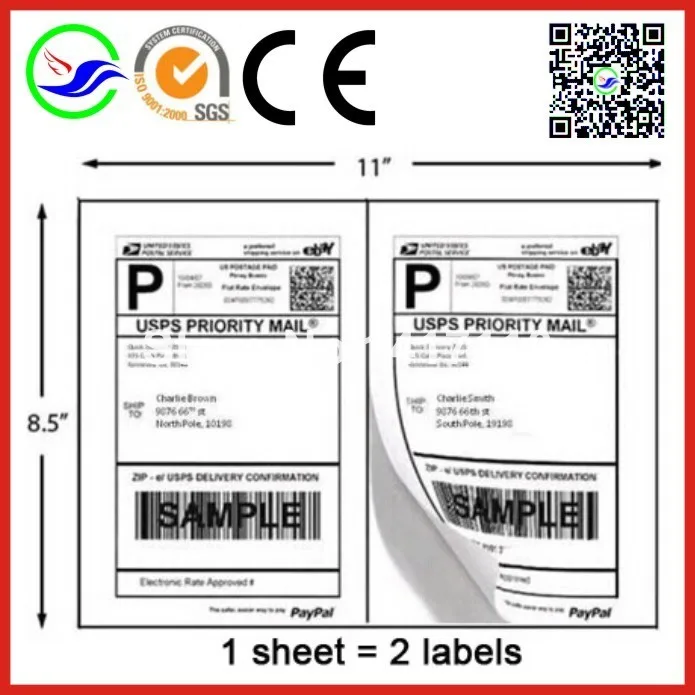 2000 A4 Shipping Labels Compatible with Avery 5126 1000 Sheet ...