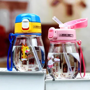 

350ml Toddler Infant Water Bottle Kids Baby Feeding Cup Cute Cartoon Print Tritan BPA Free Lovely Baby Water Cup With 2 Lids