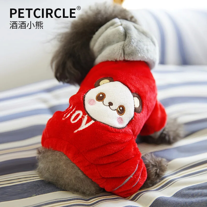 Новая одежда petcircle для собак, кошек, мультяшная панда, кошка, пальто для собак, чихуахуа, толстовки для маленьких и больших собак, товары для домашних животных - Цвет: red
