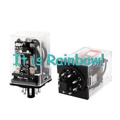 

Free Shipping 2 Pieces Motor Control 8 Pin DPDT DIN Rail Electromagnetic Relay DC 24V Coil
