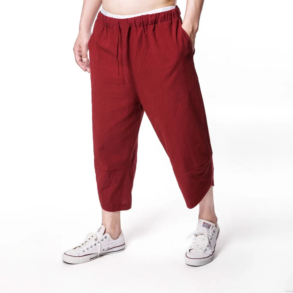 

MoneRffi New Summer Men Cross-Pants Streetwear Casual Loose Fitness Clothing Harem Short Men Pantalones Fashion Pants