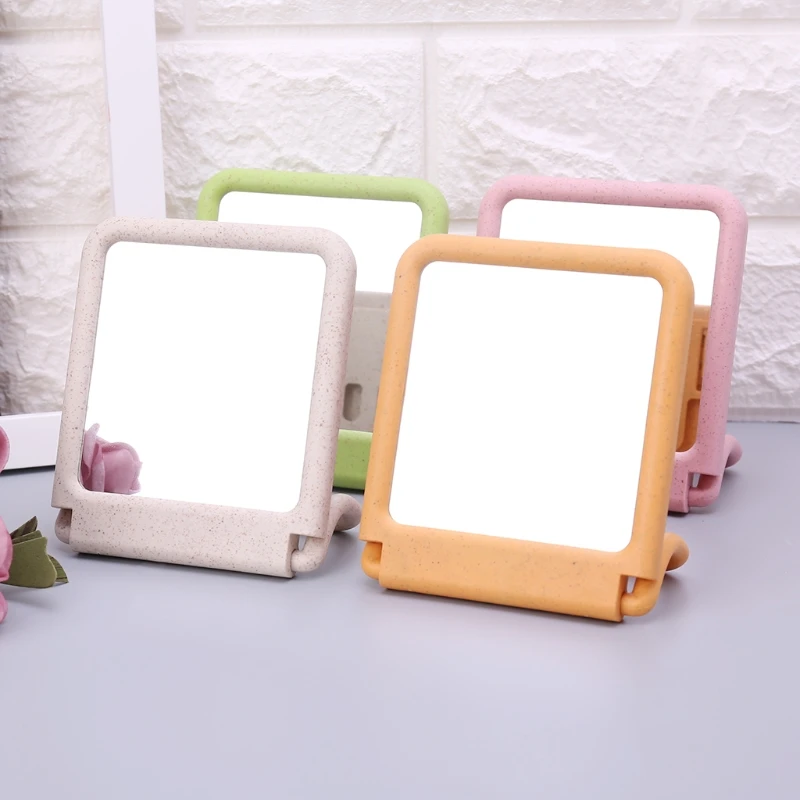 

Single Side Practical Stand Table Makeup Mirror Hanging Wheat Fiber Mirrors
