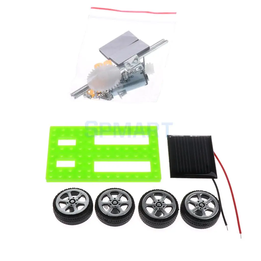 DIY Assembled Solar Powered Car Runing Model Kits Science Educational Toys