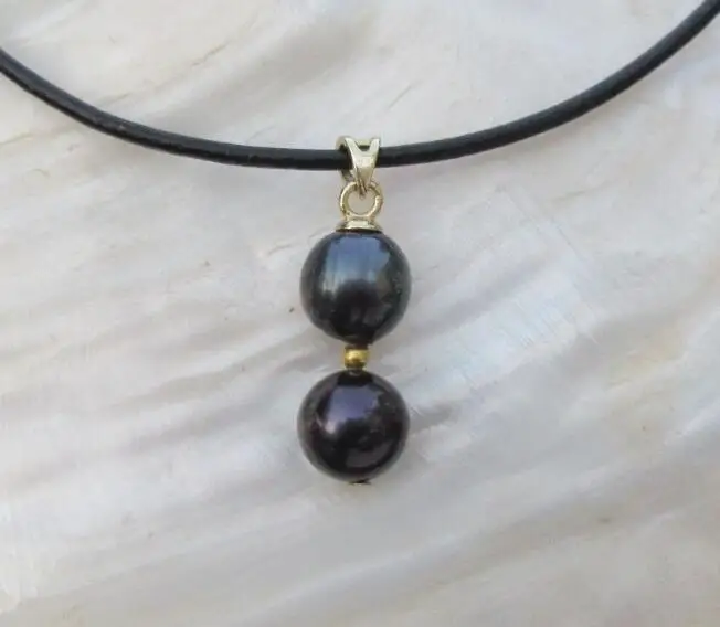 2018HOT натуральный черный AAA+ TAHITIAN жемчуг PENDANT925silver+ ожерелье