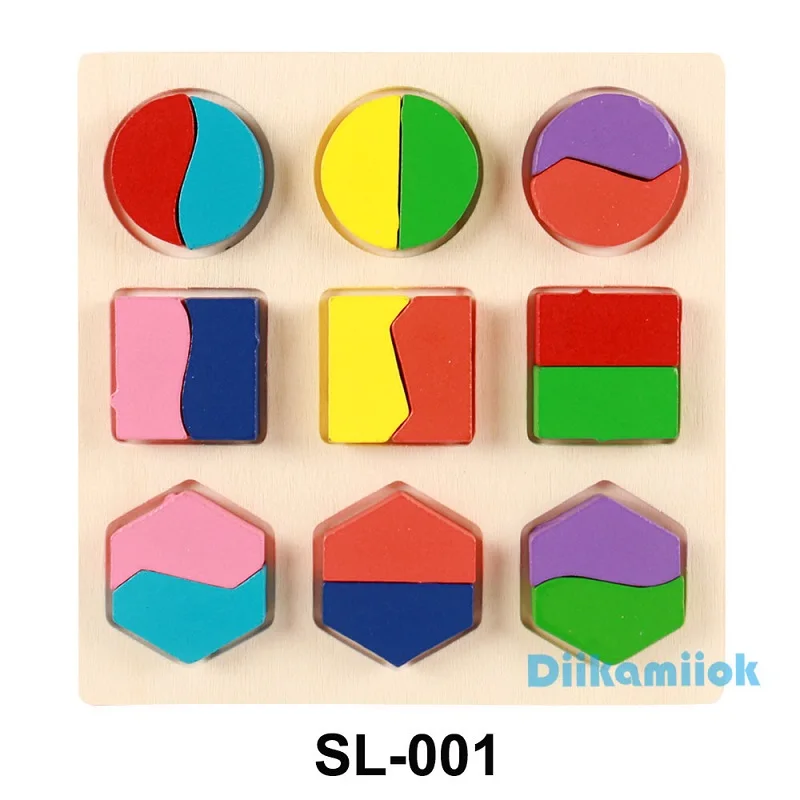 Горячие детские ранние образовательные Монтессори Деревянные 3D головоломки игрушки Дети геометрическая форма цвет обучающая игрушка для детей головоломки E-JY015 - Цвет: SL-001