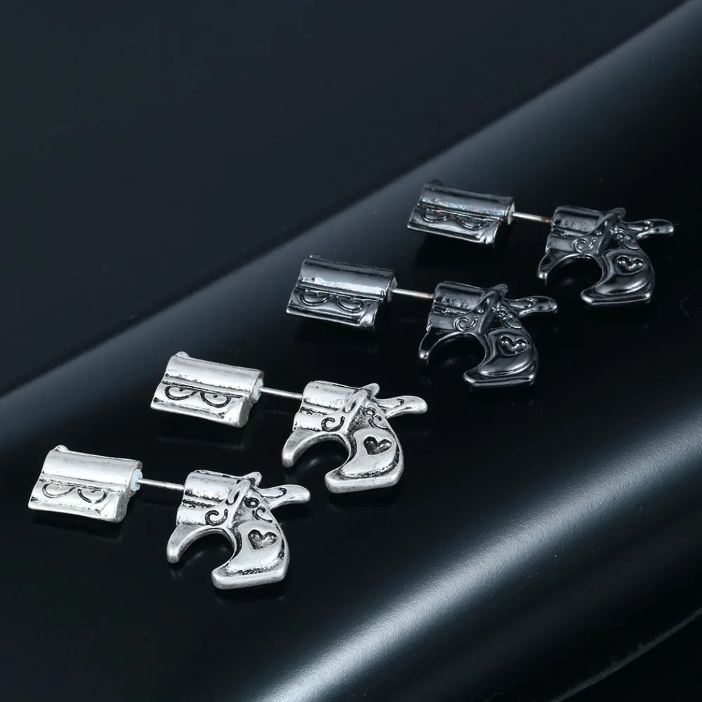 Buy QIMING DOUBLE PISTOL GUN STUD EARRINGS BOHO PISTOL