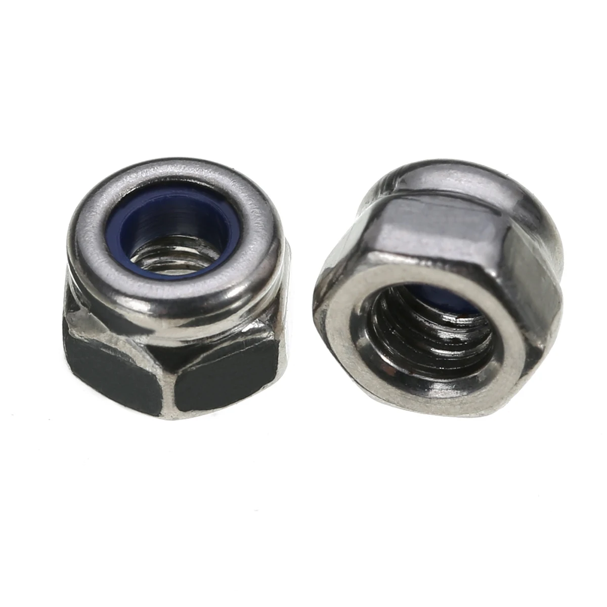 100pcs M3 Stainless Steel Hex Nuts Nylon Insert Locking Screw Metric thread Anti-slip Lock Nuts