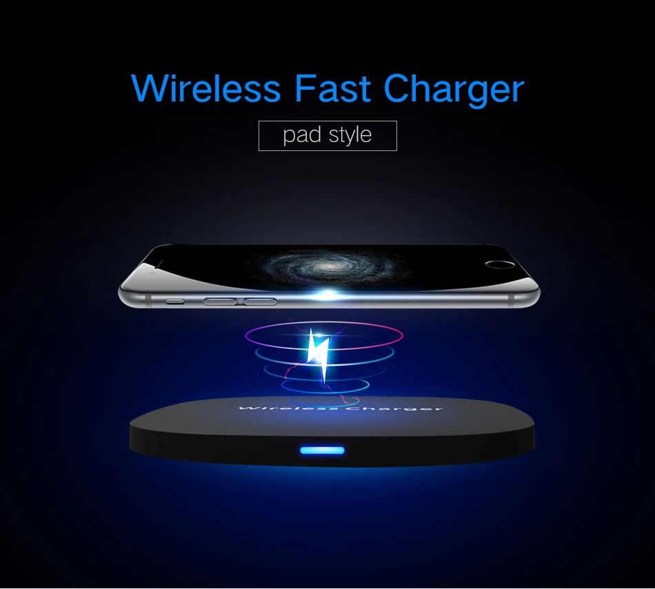 1Wireless Charger for iPhone X 8 Plus Samsung Galaxy S9 S8 Plus S7 S6 Edge Note 4 5 8 Fast Charging Qi Nexus Nokia Sony LG H