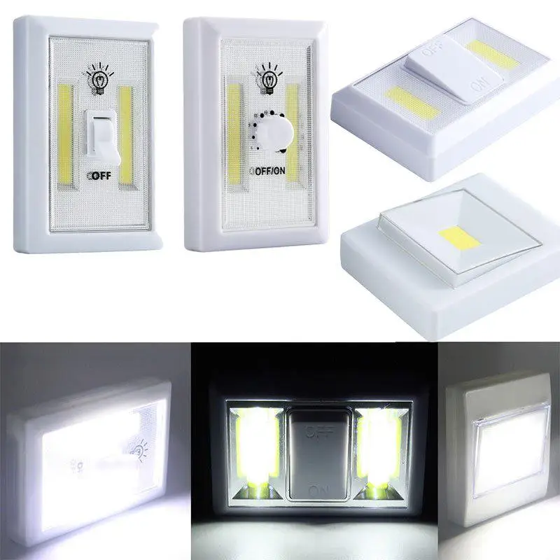 

Magnetic COB LED Switch Wall Night Lights Cordless Lamp Battery Operated Cabinet Garage Closet Camping Emergency Light
