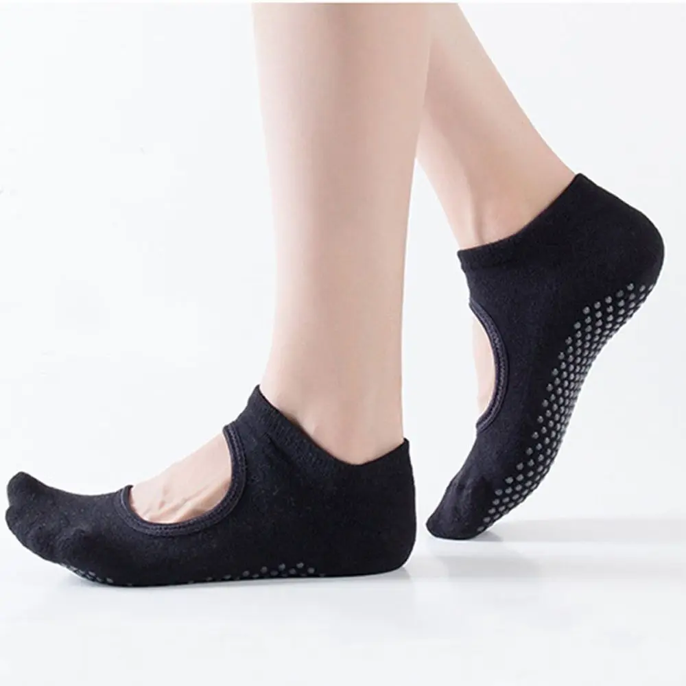 Women Anti slip Yoga Socks Backless Silicone Non slip Ankle Socks For ...
