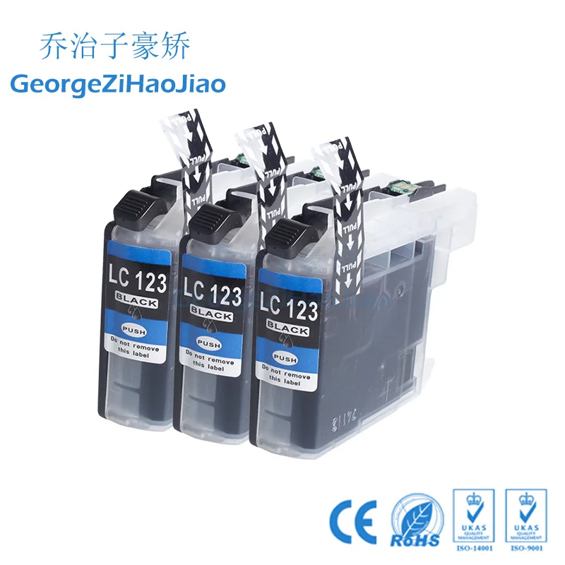 

123XL 3BK Compatible LC121 LC 123 LC123 Ink Cartridge For Brother DCP-J552DW DCP-J752DW MFC-J470DW MFC-J650DW Inkjet Printer