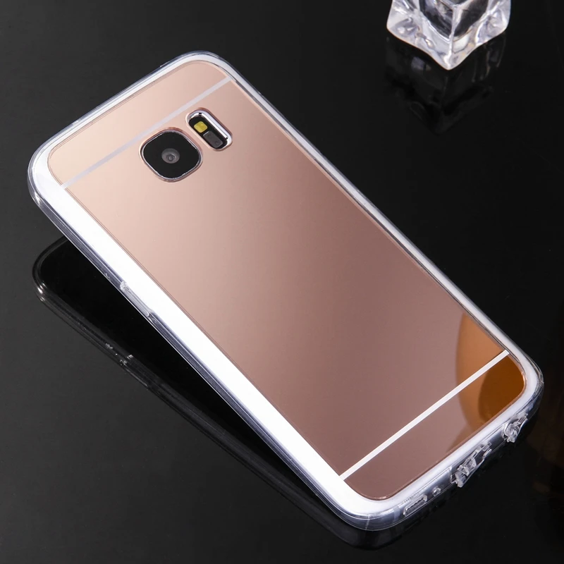 Зеркальный чехол для samsung galaxy S7 мягкая задняя крышка из ТПУ G9300 s сотового телефона
