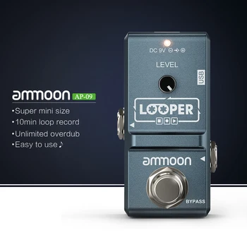 

ammoon AP-09 Nano Loop Electric Guitar Effect Pedal Looper True Bypass Unlimited Overdubs 10 Minutes Recording with USB Cable