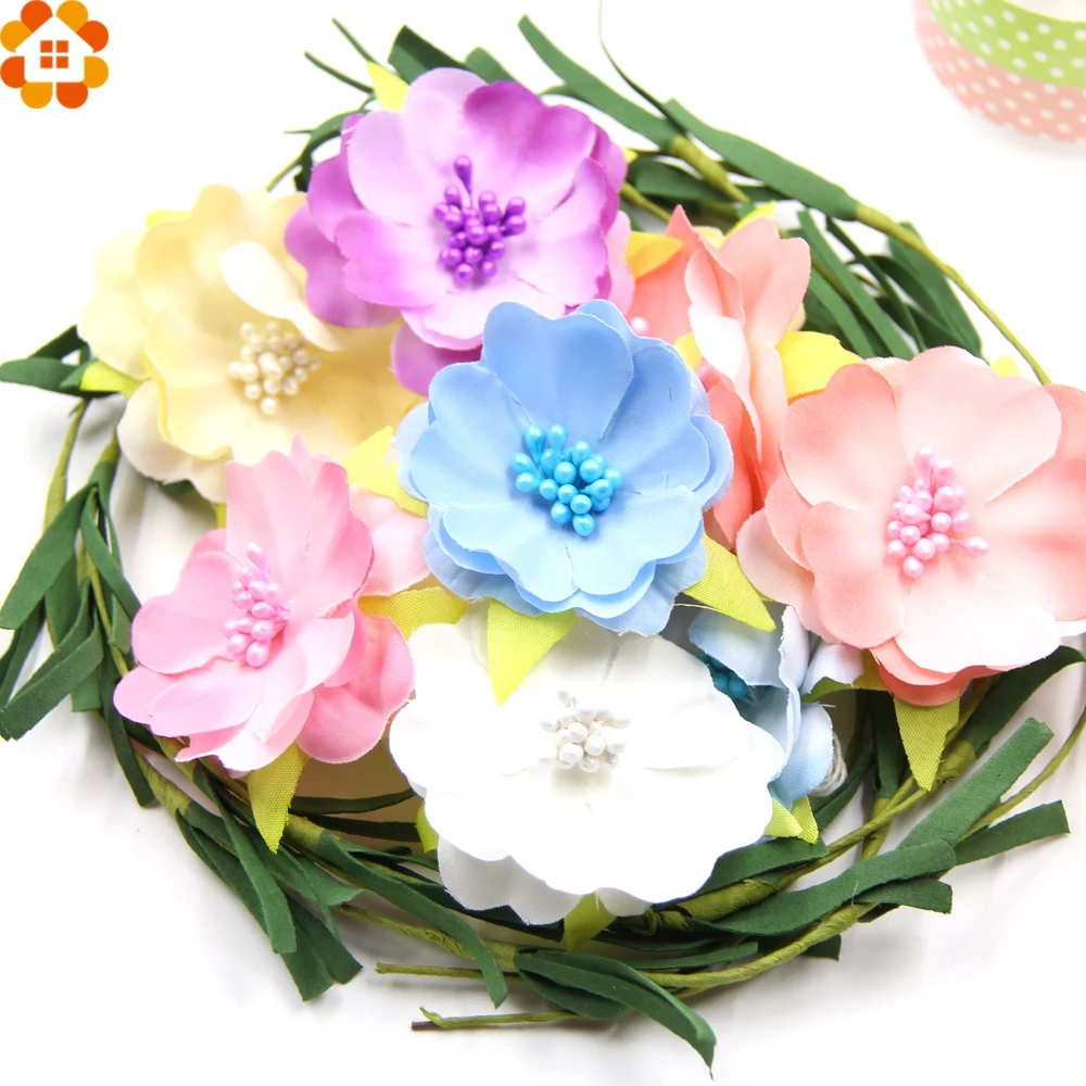 20PCS DIY Artificial Flowers Silk Flower Heads Piante Artificiali