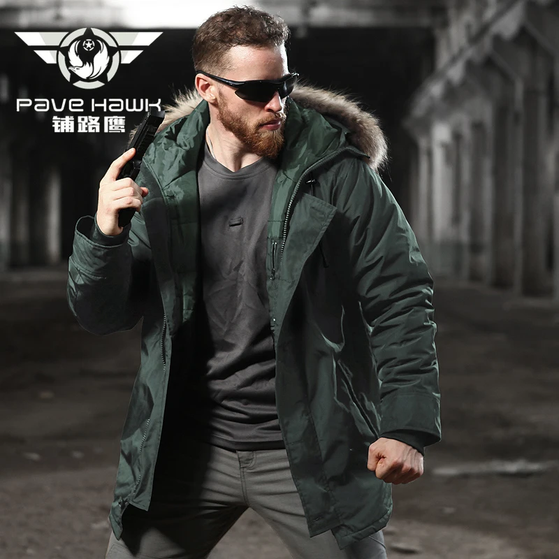 Long Jacket Men Winter Camping Hiking 
