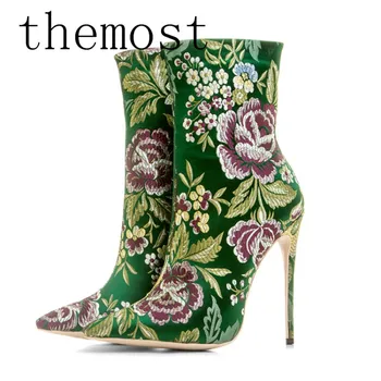 

2019 New Spring and Autumn Women Booties Sexy Gorgeous Ladies High Heels Pointy Feet Big Size 33-48 Women's Fashion Boots