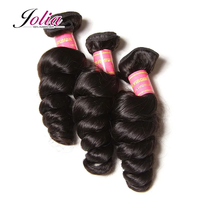 

Jolia Malaysian virgin hair Loose wave 3pcs lot 100% Unprocessed soft Malaysian Loose wave huamn hair Weaves full bundles deals