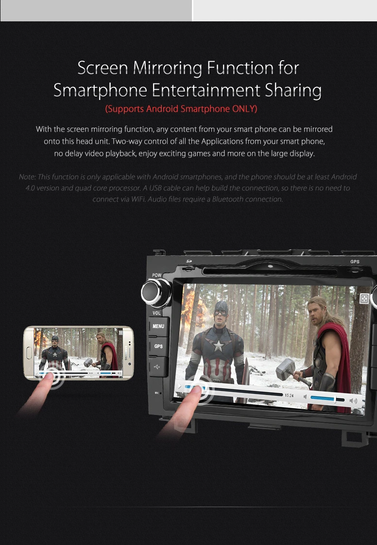 Clearance 8" Special Car DVD for Honda CRV 2007-2011 with Original User Interface/Appearance & Android Mirror Link Support 5