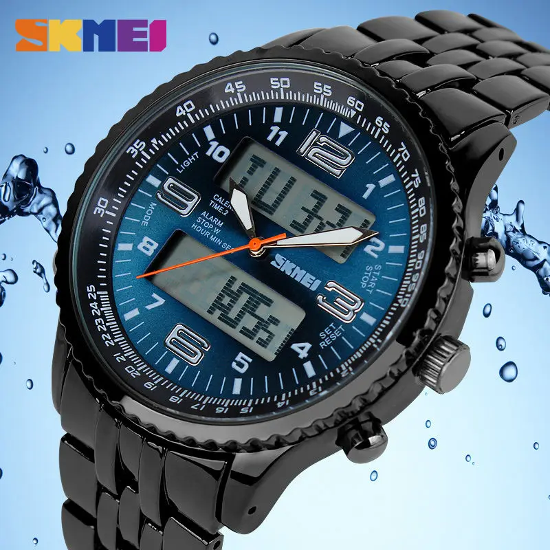 Watches Dual Display Watch Men Alarm Chrono Calendar Wristwatches Waterproof Army Back Light Quartz Outdoor Sport  Watches Mens Watches Dual Display Watch Men Alarm Chrono Calendar Wristwatches Waterproof Army Back Light Quartz Outdoor Sport  Watches Mens