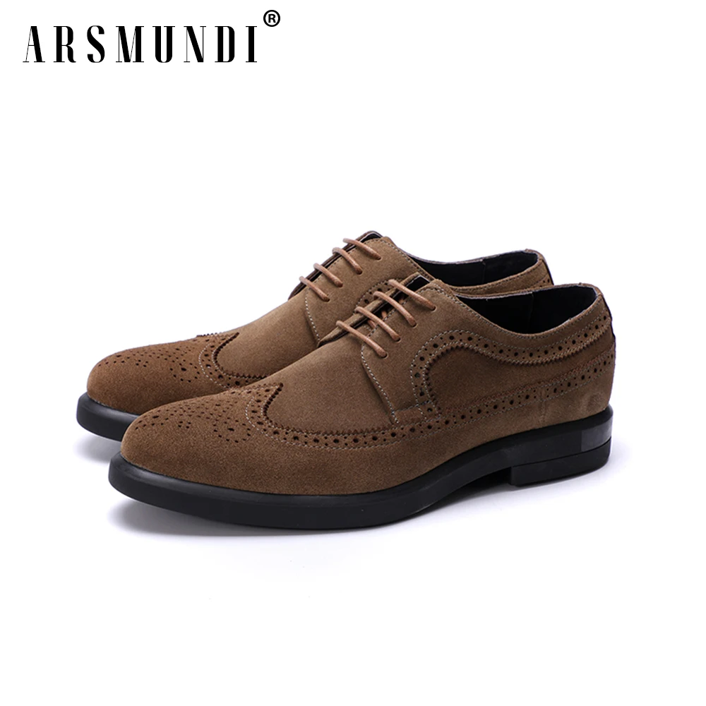 Negocios Negro Redonda Boda Vestido marrón Zapatos Nuevo De 2018 Del Vaca Genuino Brogue Suede Pie up Derby Lace Nubuck Estilo Cuero Dedo Hombres 1q8axS