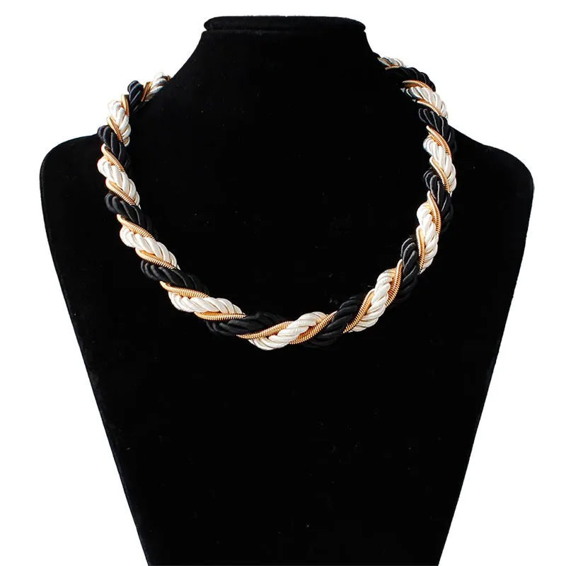 F& U дешевые оптовые продажи, модные популярные модные уникальные дизайнерские изысканные различные цвета веревки с цепочкой смешанные колье ожерелье