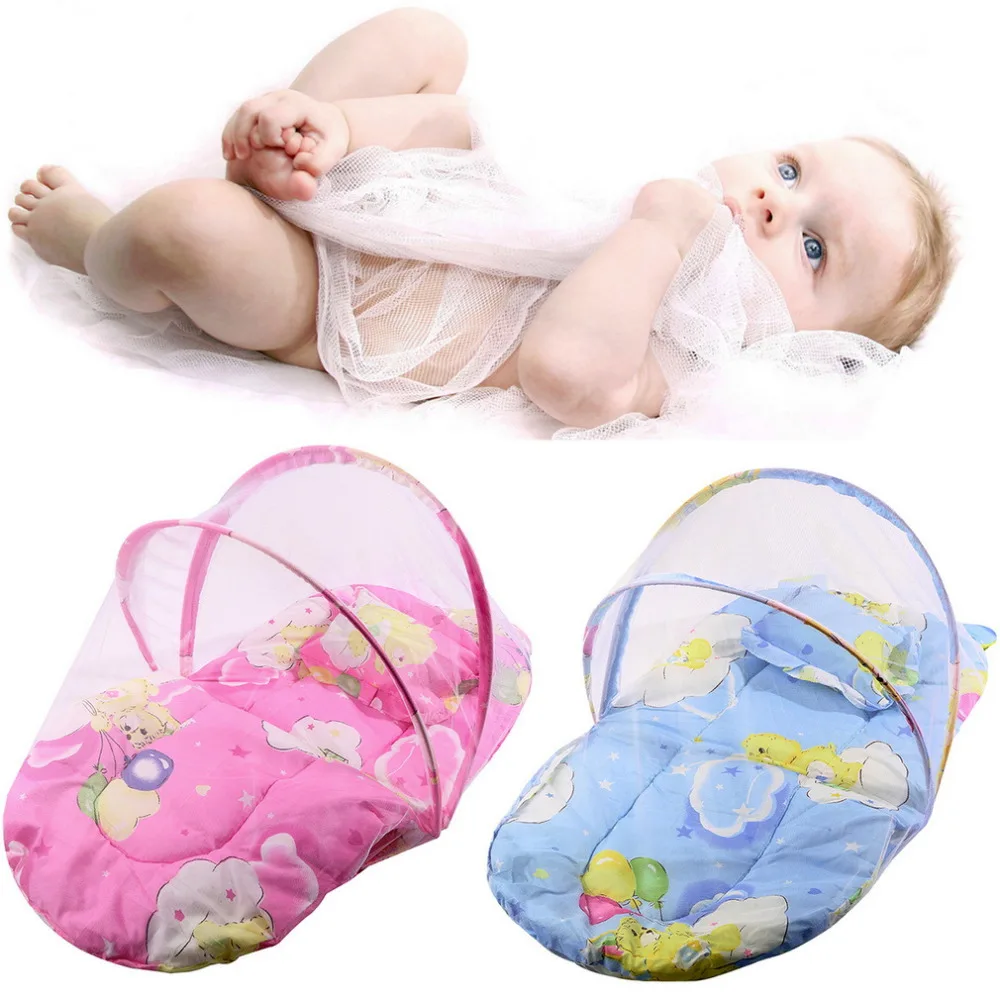 1pc Baby Crib Netting Bed Crib Folding Mosquito Net Infant Cushion