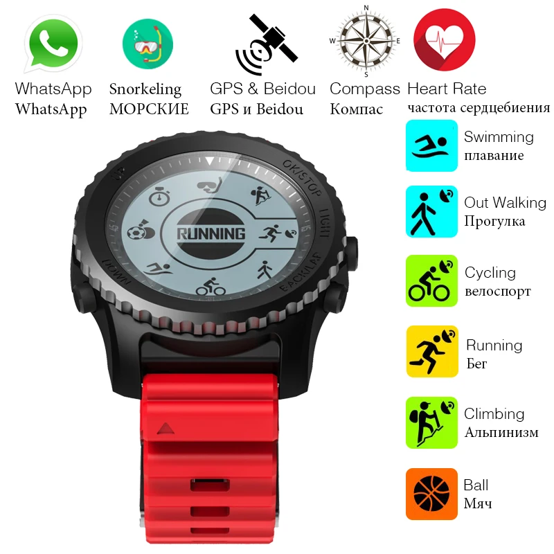  1 jahr Garantie Makibes G07 GPS Männer Armbanduhr Bluetooth Smart Uhr IP68 Wasserdichte schnorcheln