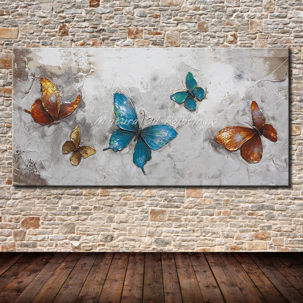 Arthyx Art Hand Painted Abstract Butterfly Aniaml Oil ...