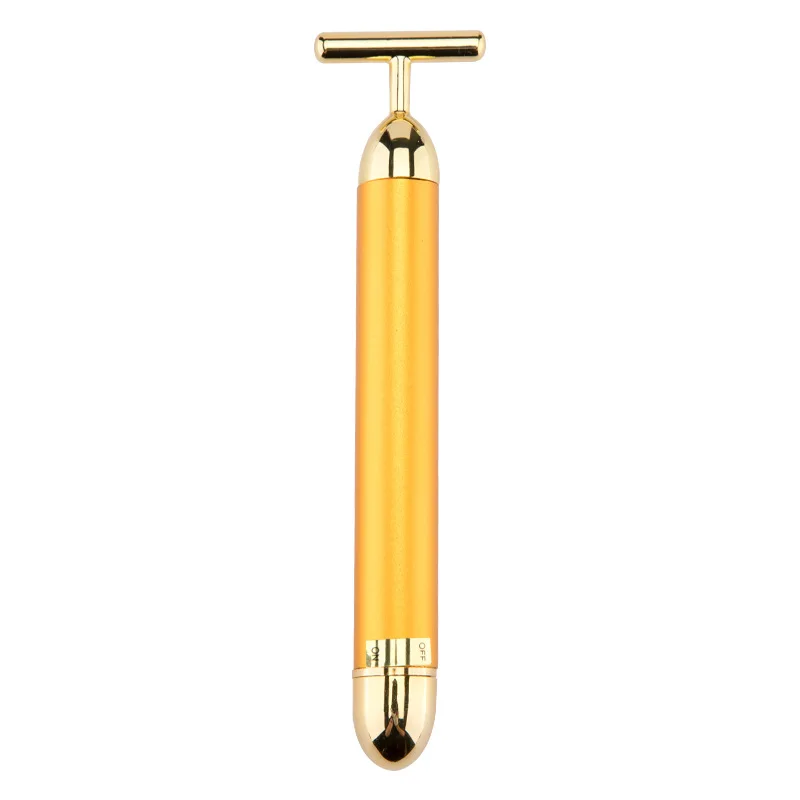 

Beauty Bar Golden Pulse 24k Facial Massager Facial Roller Vibration Stick Tightening Wrinkle Bar Neck Skin Care Tool