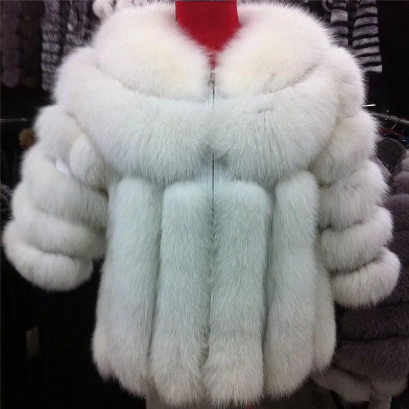 Новинка! модное женское пальто из натуральной кожи с натуральным лисьим мехом с О-образным вырезом 55 см, короткая женская куртка из лисьего меха