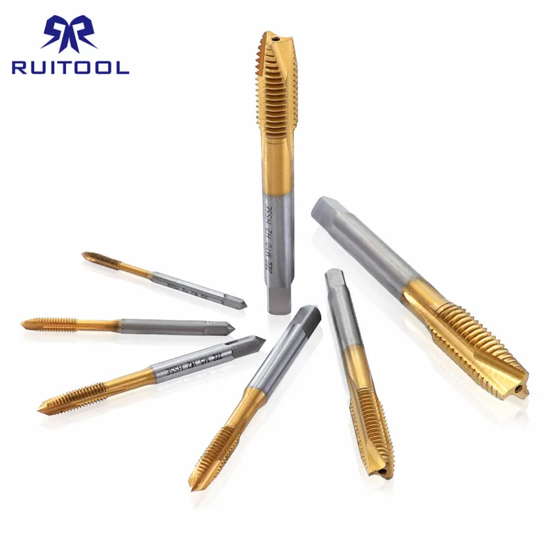

Screw Tap Straight Fluted Metric Thread Tap 3-12mm Tapper Titanium Coated HSS Machine Tap Threading Tool