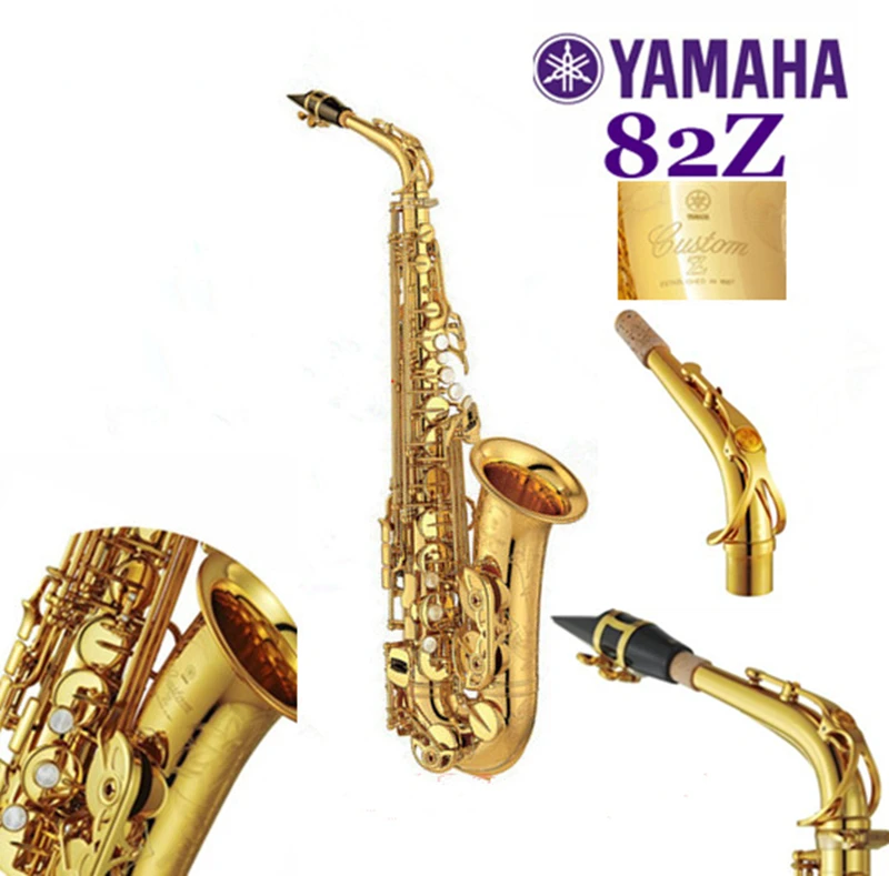 82Z Brand Alto Saxophone Eb Sax Musical Instrument Electrophoresis Gold
