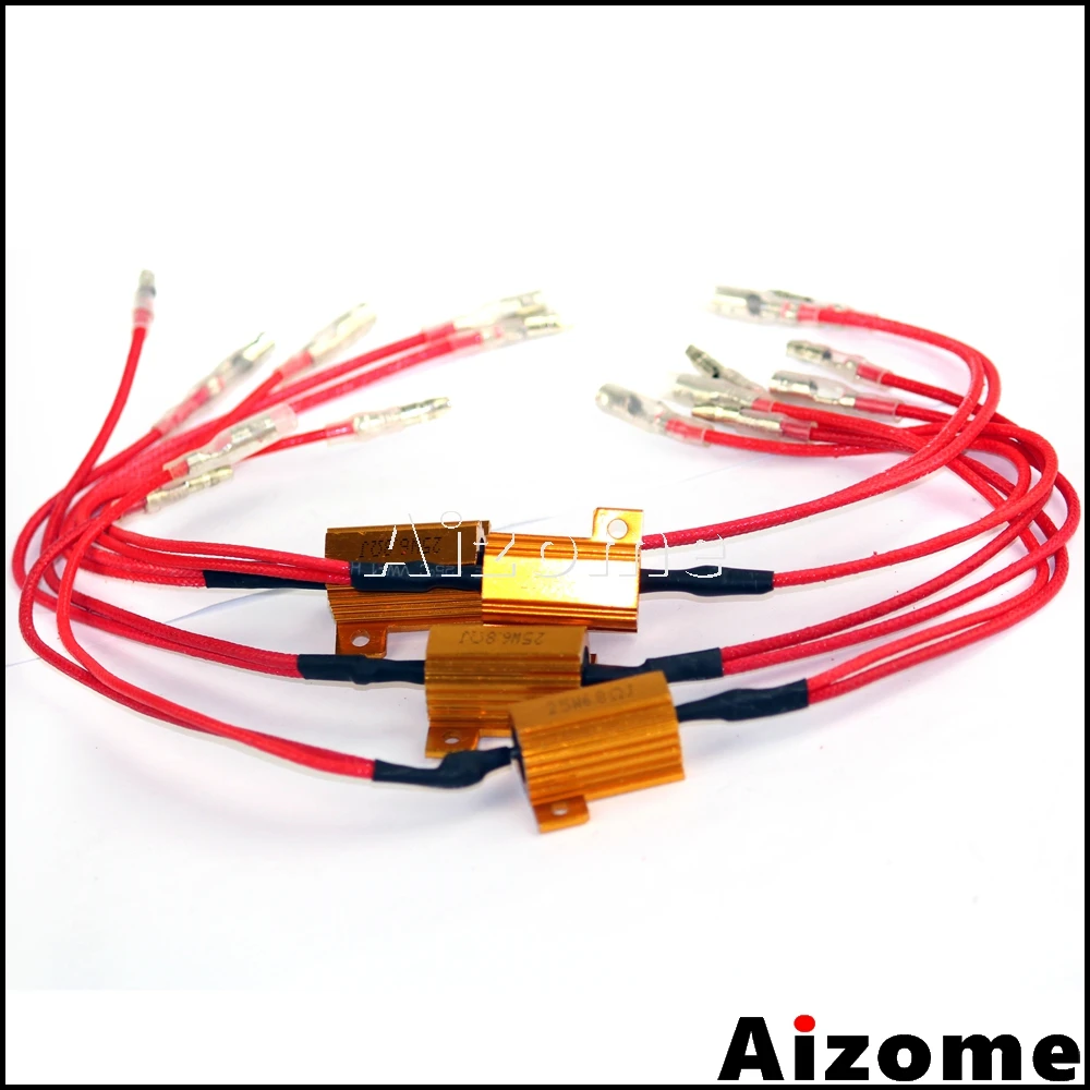 4pcs 25W 6.8 Ohms Motorbike Indicators Light Blinkers Flash Rate