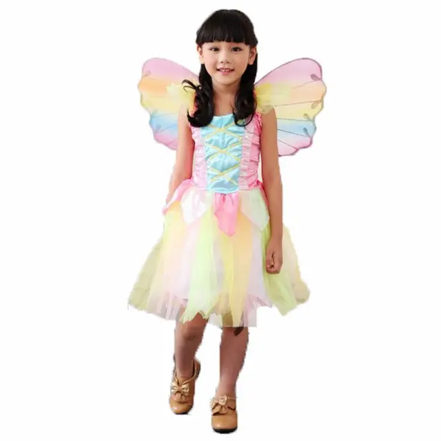 fairy elf rainbow dress princess childrens costumes childrens suit halloween costumes kids carnival costume for girls