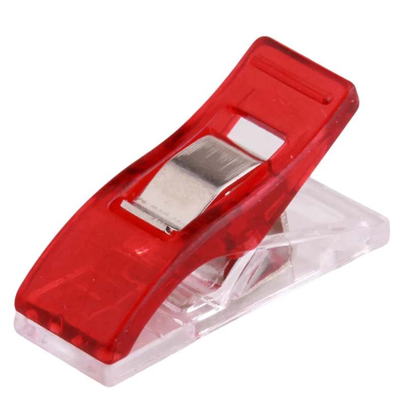 50pcs/lot Red Sewing Clip Craft Quilt Binding Plastic File Clips For
