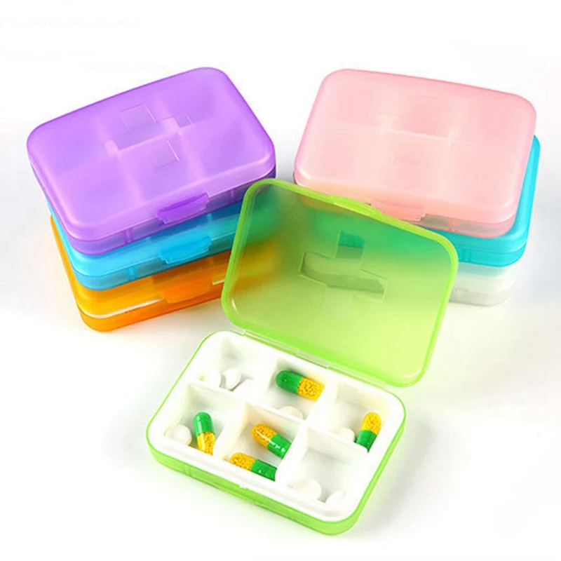 

6 Grids Medicine Splitters Pill Box 7 Colors Pastillero Semanal Drugs Medicine Cases Health Care Accessories Refillable Bottle