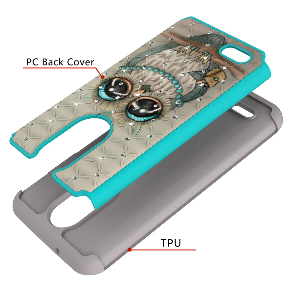 Силиконовый чехол Bling Rhineston для LG X Power 2 K20 Plus LV5 Aristo V40 ThinQ с рисунком Q Stylus C21|Бамперы|