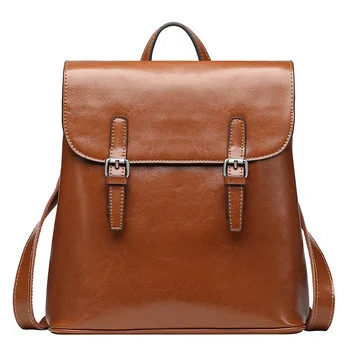 

Women Backpack For School Style Genuine Leather Bag For College Simple Design Female Casual Daypacks Mochila Ladies Famous