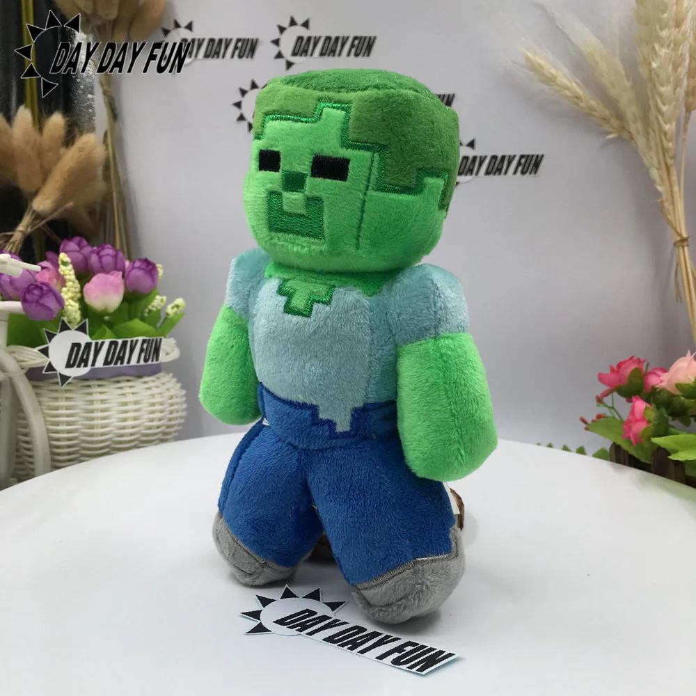 

Minecraft Plush Stuffed Toys 18cm Minecraft Snow Golem Steve Zombie Wolf Ocelot Rabbit Chicken Plush Toy for Children Kids