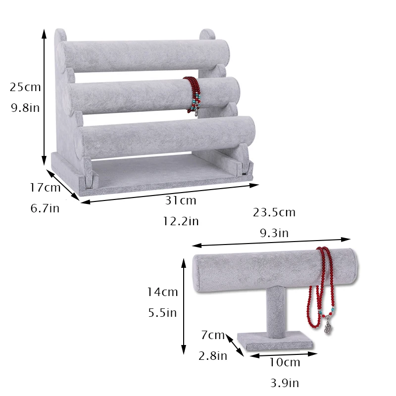 1/2/3 уровня-Бархат Браслет Дисплей подставки для украшений держатель дело Браслет Организатор вися Цепочки и ожерелья срок хранения женщина