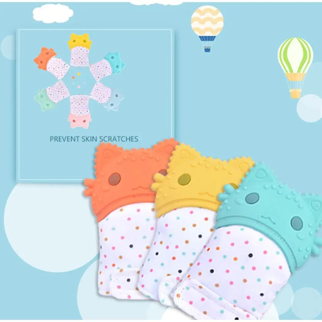 

Baby Oral Care Silicone Mitts Teething Mitten Make Sound Teether Glove Newborn Chewable Nursing Mittens Teether Natural Safe