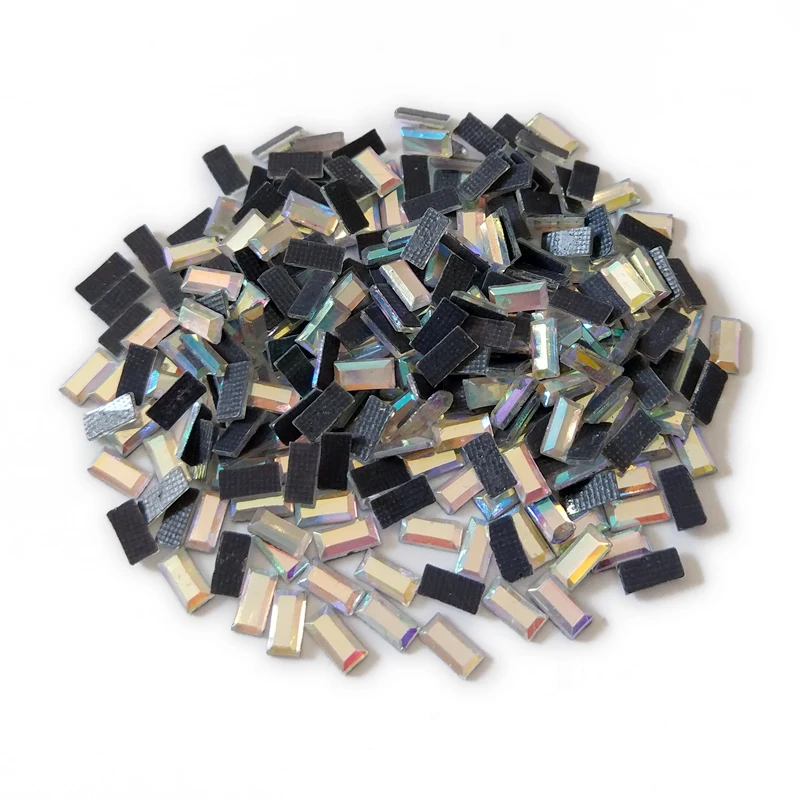 

Hot fix stone 500pcs rectangle 4 size Crystal AB Hotfix Rhinestone for Cloths Adornment DIY accessories free shipping