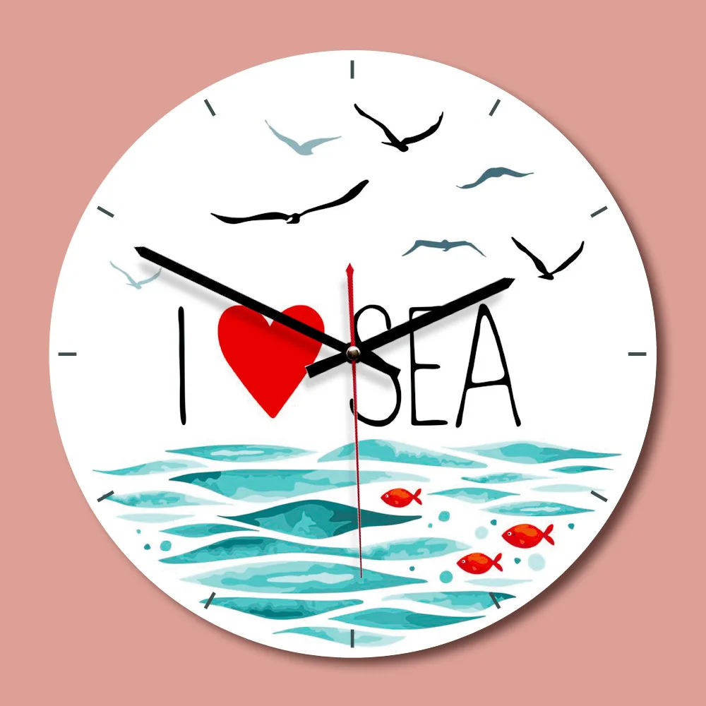 M.Sparkling Wall clocks large decorative farmhouse fish Creative wall clock Nordic living room creative wall clock 12inch SE5