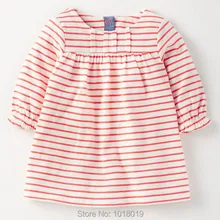 2018 nova Marca de Qualidade 100% Algodão Do Bebê Meninas Vestido Crianças roupas Vestido de Bebê Menina Roupa Dos Miúdos t-shirt de Manga Longa Bebe menina