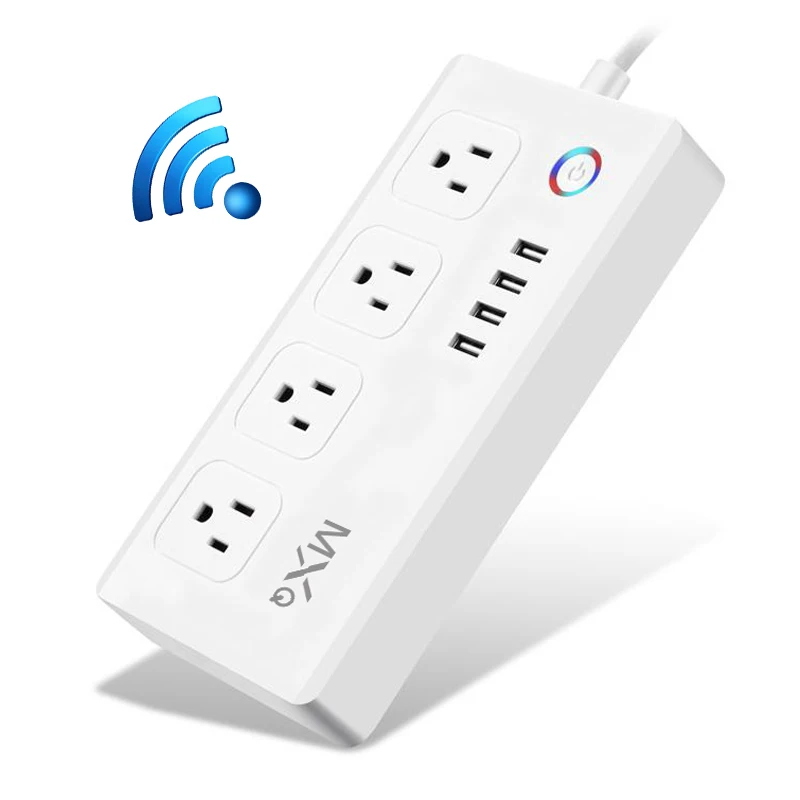 Цена Wi Fi Smart power Strip стабилизатор напряжения с 4 розетками переменного тока и 4 портами usb US Plug XXM8